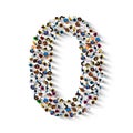 Large group of people in number 0 zero form. Royalty Free Stock Photo