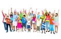 Large Group People Party Happiness Diversity Concept