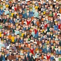 Large group of people. Seamless background. Business people, teamwork concept. Flat vector Royalty Free Stock Photo