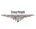 Large group of people in the shape of a grossing arrow, Way to success bussiness concept. Royalty Free Stock Photo