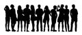 Large group of people silhouettes set 5