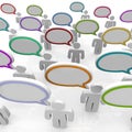 Large Group of People Talking - Speech Bubbles Royalty Free Stock Photo