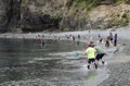 Large group of people waiting for the Caplin to roll Royalty Free Stock Photo