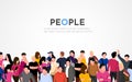 Large group of people on white background. People crowd concept. Royalty Free Stock Photo