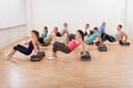 Large group of people working out together Royalty Free Stock Photo