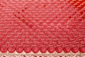 Large group of red hydrogel spheres lined Royalty Free Stock Photo