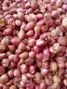 Large group of Red onion on the market Royalty Free Stock Photo