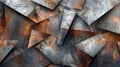 A large group of rusted metal pieces that are all different shapes, AI