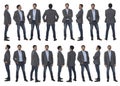 Group of a same man on white background Royalty Free Stock Photo