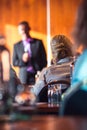 Large group of seminar audience in class room Royalty Free Stock Photo