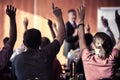 Large group of seminar audience in class room Royalty Free Stock Photo