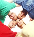 Large group of smiling friends staying together Royalty Free Stock Photo