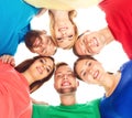 Large group of smiling friends staying together Royalty Free Stock Photo