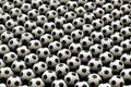 A large group of soccer ball from above