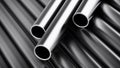 Large group of steel tubes. 3D illustration Royalty Free Stock Photo