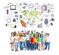 Large Group of Student of Social Networking Royalty Free Stock Photo