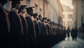 Large group of students in graduation ceremony generated by AI Royalty Free Stock Photo