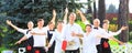 Large group of waiters and waitresses Royalty Free Stock Photo