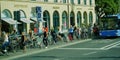 Large group of business women on bicycles - Munich Germany