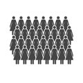 Large group of women. People simple silhouette icons. Vector illustration Royalty Free Stock Photo
