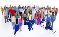 Large Group of World People with World Map Royalty Free Stock Photo