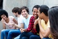 Large group of young people has fun Royalty Free Stock Photo