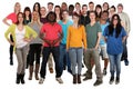Large group of young smiling people standing Royalty Free Stock Photo