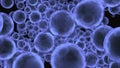 Large groups of germs with blue background. Design. Abstract blue endless flow of spheres. Royalty Free Stock Photo