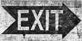 Large grunge EXIT sign black & white Royalty Free Stock Photo