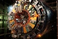 Large hadron collider machine, view in the mine