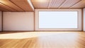 Large hall interior design, Big room . japanese style interior mock up. 3D rendering