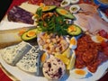 Large hand decorated prepared cheese platter