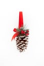 Large Hanging Decorated Christmas Pine Cone Royalty Free Stock Photo