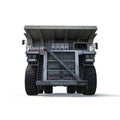 Large haul truck ready for big job in a mine. Front view. On white. 3D illustration Royalty Free Stock Photo