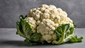 A large head of cauliflower with green leaves Royalty Free Stock Photo