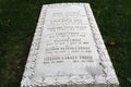 Large headstone of Robert Frost`s family, Old Bennington Cemetery, Bennington, Vermont, summer, 2021