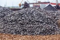 Large heap of briquetted iron Royalty Free Stock Photo