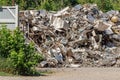 Large heap of scrap stainless steel lies at the receiving point Royalty Free Stock Photo