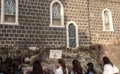 Large heart-shaped stones arranged among small pebbles mark the road, the Holy Land, Israel