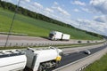 Large heavy deliveries on motorway Royalty Free Stock Photo