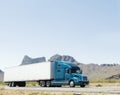 Large heavy goods freight truck speeding through A