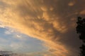 Spectacular storm cloud formation next to a clear blue sky Royalty Free Stock Photo