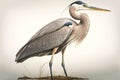 large heron with smooth grey-light brown plumage and thin legs