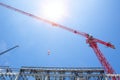 Large high crane hoist Industrial building construction