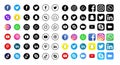 Large high quality collection of social media icons and logos Royalty Free Stock Photo