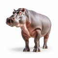 Photo-realistic Hippopotamus Standing On White Background