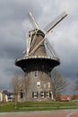 Historical wind mill in Leiden, Holland