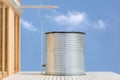 Large home water tank for collecting and storing rainwater Royalty Free Stock Photo