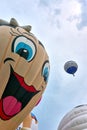 Large hot air balloon with smiling face