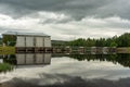 Large hydro electric power plant along the Dal river in Sweden Royalty Free Stock Photo